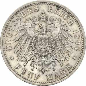 PreußenWilhelm II. 1888-1918 5 Mark 1894 A  ... 