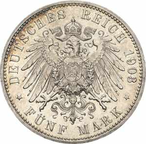 PreußenWilhelm II. 1888-1918 5 Mark 1903 A  ... 