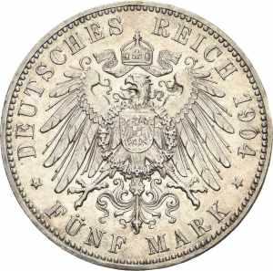 PreußenWilhelm II. 1888-1918 5 Mark 1904 A  ... 