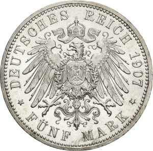 PreußenWilhelm II. 1888-1918 5 Mark 1907 A  ... 