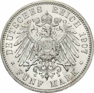 PreußenWilhelm II. 1888-1918 5 Mark 1907 A  ... 