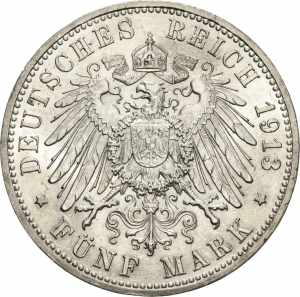 PreußenWilhelm II. 1888-1918 5 Mark 1913 A ... 