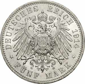 PreußenWilhelm II. 1888-1918 5 Mark 1914 A ... 