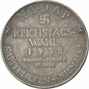 Drittes Reich Silbermedaille 1932 ... 