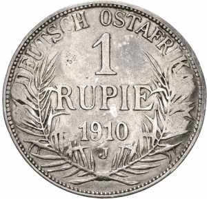 Deutsch-Ostafrika 1 Rupie 1910 J Mit 4 ... 