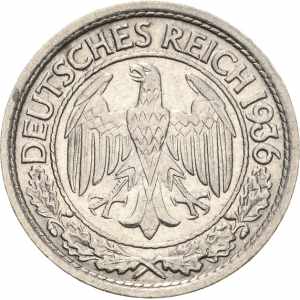  50 Reichspfennig 1936 J  Jaeger 324 ... 
