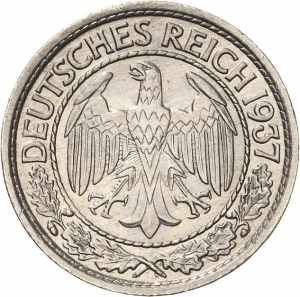  50 Reichspfennig 1937 J Lichtenrader ... 