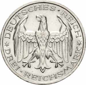  3 Reichsmark 1927 A Marburg  Jaeger 330 ... 