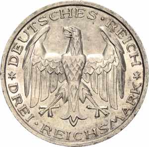  3 Reichsmark 1927 A Marburg  Jaeger 330 Kl. ... 