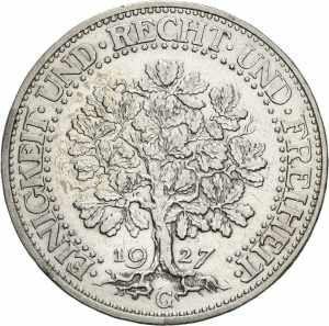  5 Reichsmark 1927 G ... 
