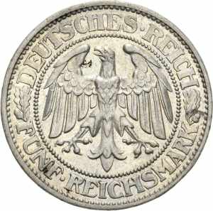  5 Reichsmark 1928 G Eichbaum  Jaeger 331 ... 