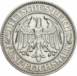  5 Reichsmark 1928 A Eichbaum  Jaeger 331 ... 