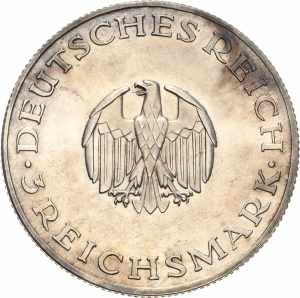  3 Reichsmark 1929 A Lessing  Jaeger 335 ... 