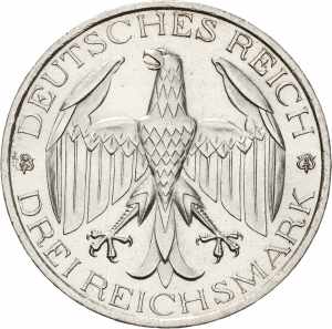  3 Reichsmark 1929 A Waldeck  Jaeger 337 Kl. ... 