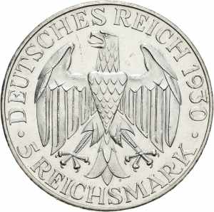  5 Reichsmark 1930 A Zeppelin  Jaeger 343 ... 
