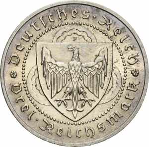  3 Reichsmark 1930 F Vogelweide  Jaeger 344 ... 