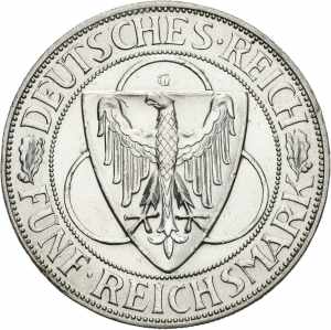  5 Reichsmark 1930 G Rheinlandräumung  ... 