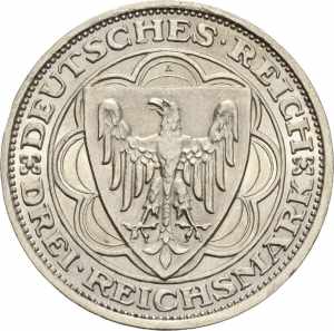  3 Reichsmark 1931 A Magdeburg  Jaeger 347 ... 