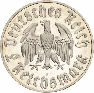  2 Reichsmark 1933 A Luther  Jaeger 352 Min. ... 