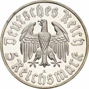  5 Reichsmark 1933 A Luther  Jaeger 353 ... 
