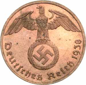  Reichspfennig 1938 G  Jaeger 361 Sehr ... 