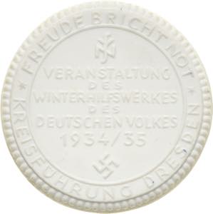 Drittes Reich Weiße Porzellanmedaille 1935 ... 