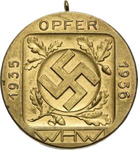 Drittes Reich Vergoldete Bronzemedaille 1936 ... 