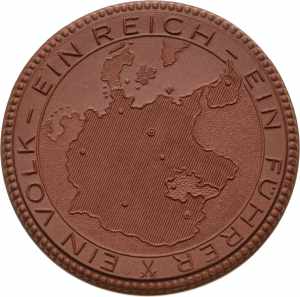 Drittes Reich Braune Porzellanmedaille 1939 ... 