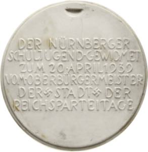 Drittes Reich Weiße Porzellanmedaille 1939 ... 