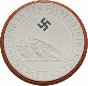 Drittes Reich Weiße Porzellanmedaille 1940 ... 