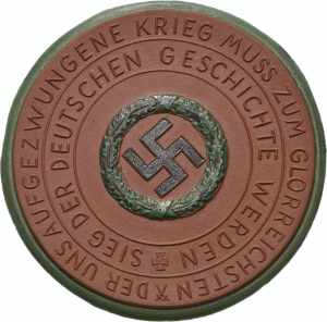 Drittes Reich Braune Porzellanmedaille o.J. ... 