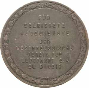 Luft- und Raumfahrt Bronzegussmedaille 1914 ... 