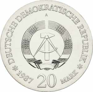 Gedenkmünzen 20 Mark 1987. Stadtsiegel  ... 