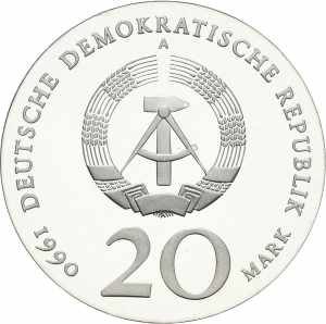 Gedenkmünzen 20 Mark 1990. Schlüter. Lose ... 