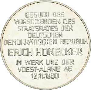 Medaillen Silbermedaille 1980. Besuch Erich ... 