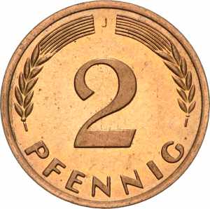 Kursmünzen 2 Pfennig ... 