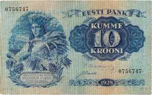 AuslandEstland 10 Krooni 1928. 5 Krooni 1929 ... 