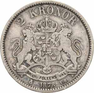 SchwedenOskar II. 1872-1907 2 Kronor 1878, ... 