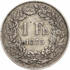 Schweiz-Eidgenossenschaft 1 Franken 1875, ... 