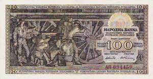 Ausland Jugoslawien 100 Dinara 1.5.1953.  ... 