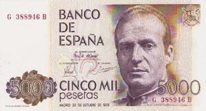 Ausland Spanien 5000 Pesetas 23.10.1979.  ... 