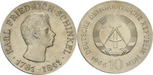 Gedenkmünzen  10 MDN 1966 Schinkel  Jaeger ... 