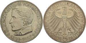 Gedenkmünzen5 DM 1957 J Josef Freiherr von ... 