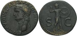Kaiserzeit Claudius 41-54 As 41/54, Rom Kopf ... 