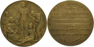 Belgien-Medaillen  Bronzemedaille 1919 ... 