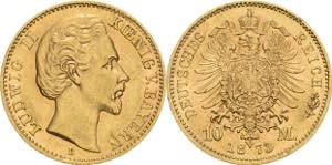 Bayern Ludwig II. 1864-1886 10 Mark 1873 D  ... 