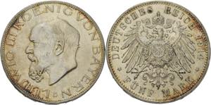 Bayern Ludwig III. 1913-1918 5 Mark 1914 D  ... 