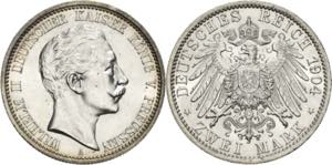 Preußen Wilhelm II. 1888-1918 2 Mark 1904 A ... 