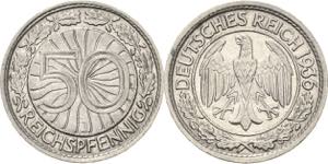 50 Reichspfennig 1936 J  Jaeger 324 ... 