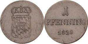 Bayern  Ludwig I. 1825-1848 Pfennig 1829, ... 